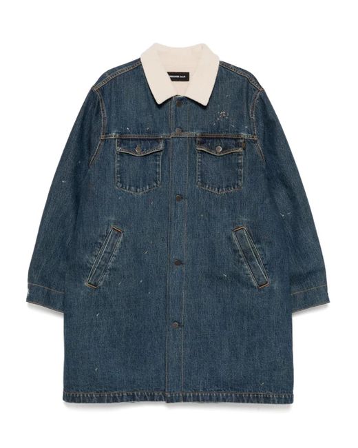 Undercover Blue Single-Breasted Coat for men