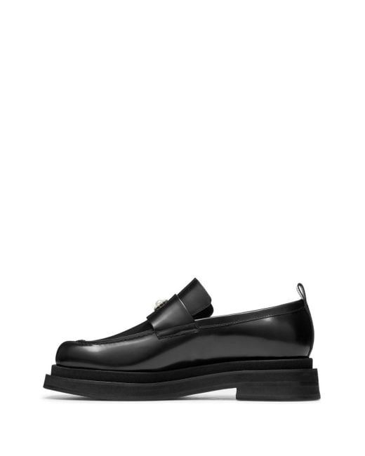 Simone Rocha Black Heart-toe Leather Loafers for men