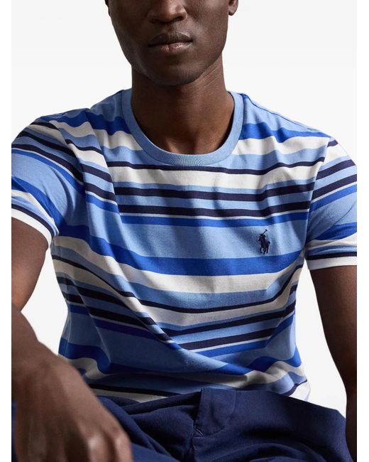 Polo Ralph Lauren Blue Striped Logo T-Shirt for men