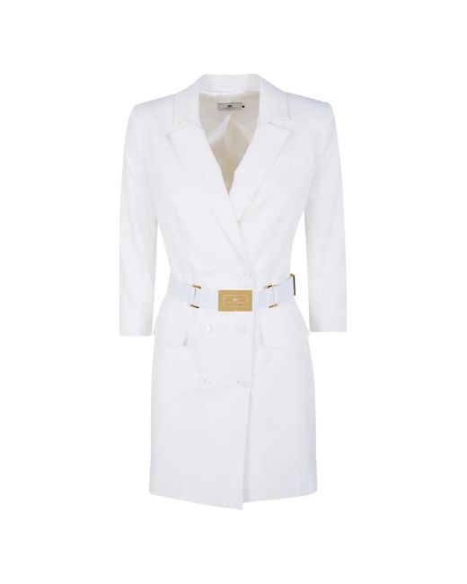 Elisabetta Franchi Women's White Double-Breasted Mini Dress