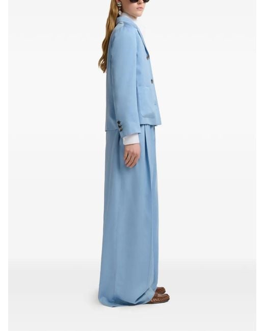 Marni Blue Satin-Finish Single-Breasted Jacket