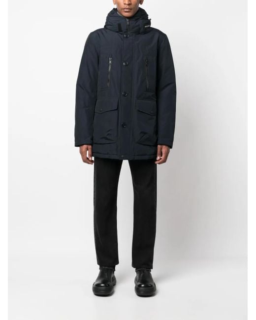 Woolrich Blue Dark Oversize Coat for men