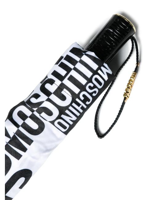 Moschino Black Logo-Print Umbrella