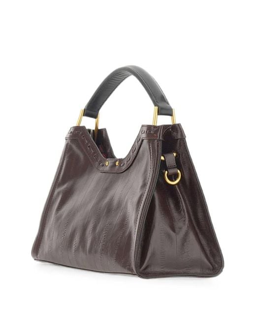 Gianni Chiarini Brown Medium Aurora Striped-Effect Shoulder Bag