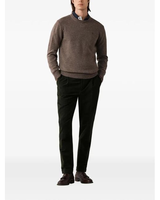 Hackett Brown Crew-Neck Sweater for men