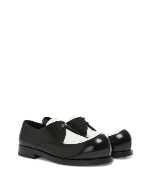 Marni Black New Wave Contrast-Panel Lace-Up Loafers for men