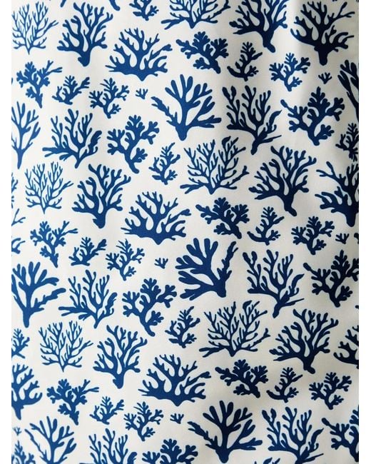 Mc2 Saint Barth Blue Coral-Print Swim Shorts for men