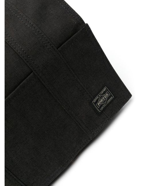Porter-Yoshida and Co Black Smoky Logo-patch Messenger Bag for men