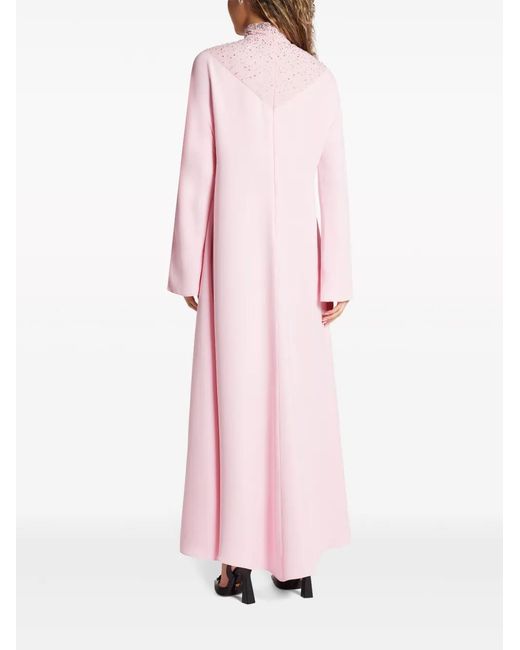 Versace Pink Crystal-Embellished Silk Gown