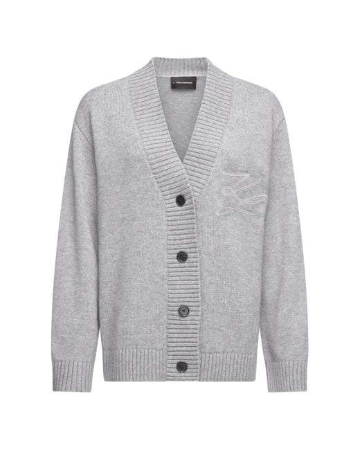 Karl Lagerfeld Gray Soutache Cardigan