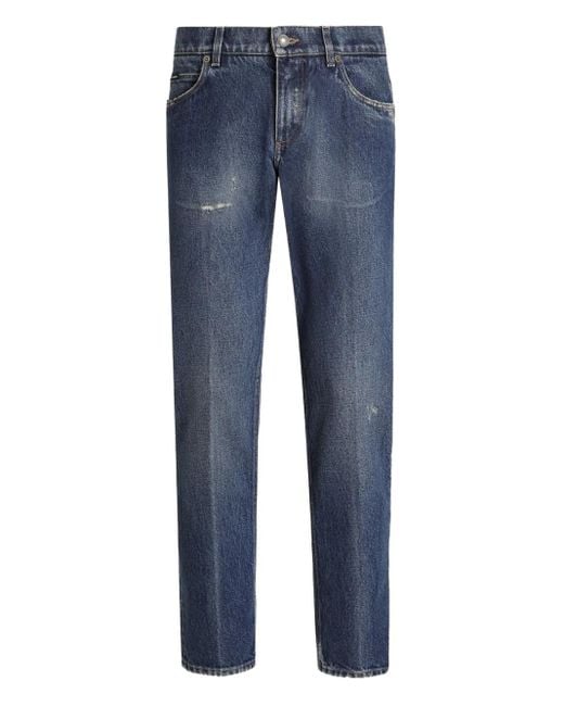 メンズ Dolce & Gabbana ダメージ ジーンズ Blue