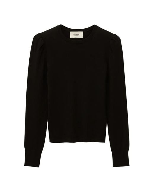 Ba&sh Black Britania Puff-Sleeve Knitwear