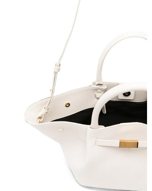 DeMellier London White Small New York Leather Tote Bag