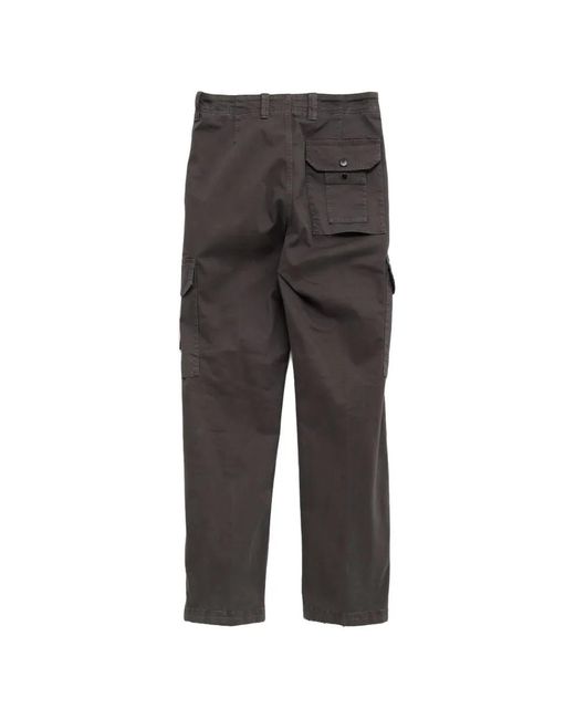 Stone Island Gray Logo-Patch Cargo Pants for men