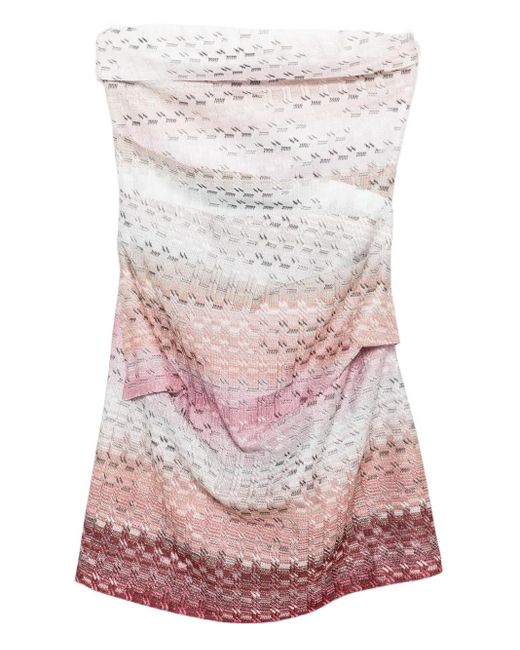 Missoni Gray Ombré-Effect Knitted Mini Dress