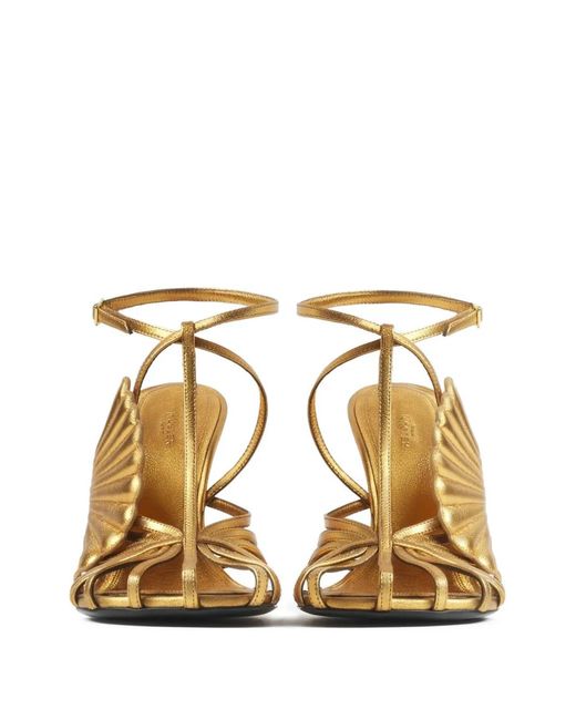 Mugler Metallic Sandales À Bride Salomé Et Détail Coquillage