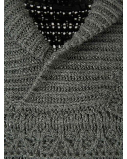 Canali Gray Cable-Knit Sweater for men