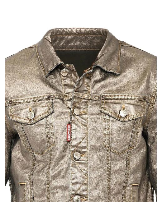 DSquared² Gray Veste Métallisée À Patch Logo for men