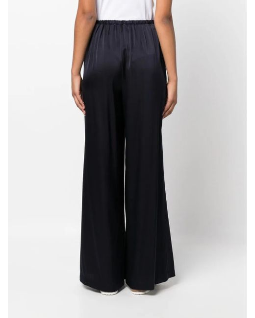 Forte_forte Blue Satin-Finish Wide-Leg Trousers