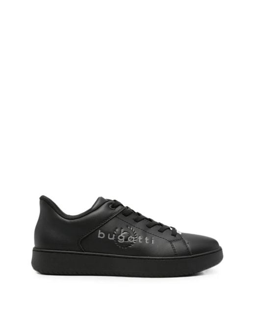 Bugatti Black Alaric Logo-Plaque Sneakers for men