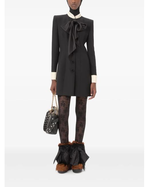 Valentino Garavani Black Floral Lycra Tights