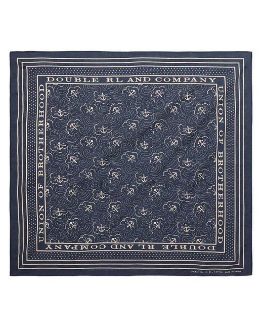 RRL Blue Bandana-print Cotton Scarf for men
