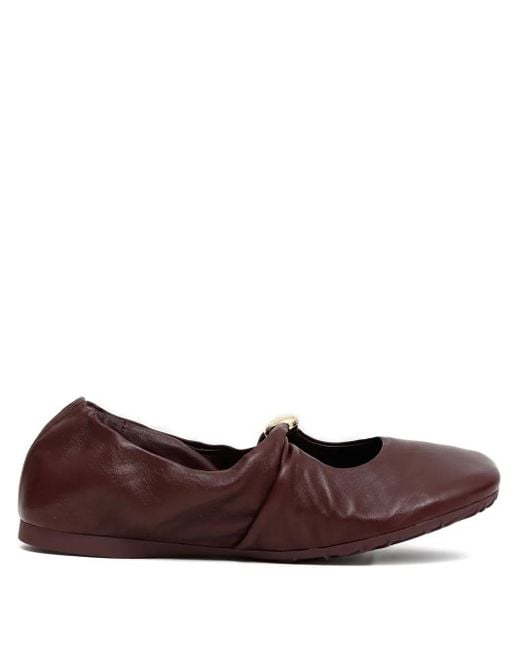 Loewe ツイストバックル フラットシューズ Brown