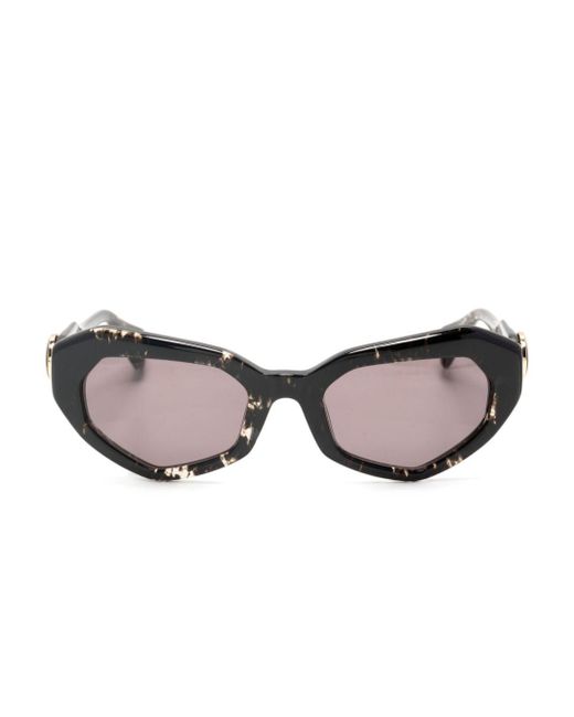 Vivienne Westwood Gray Logo-plaque Angular-frame Sunglasses for men