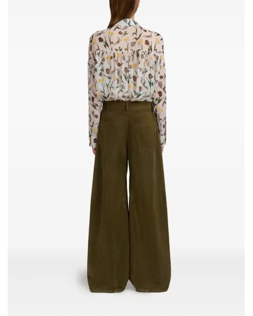 Marni Green Wide-Leg Trousers