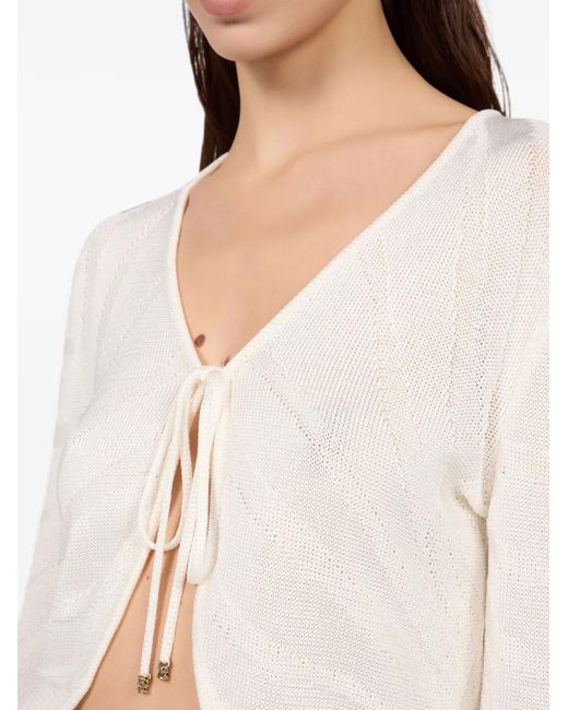 Roberto Cavalli White Cropped Cardigan
