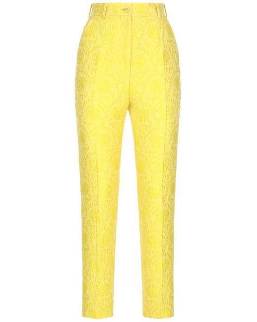 Dolce & Gabbana Yellow Hose mit Jacquard-Musterung
