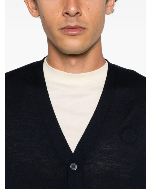 Corneliani Blue V-Neck Button-Up Cardigan for men