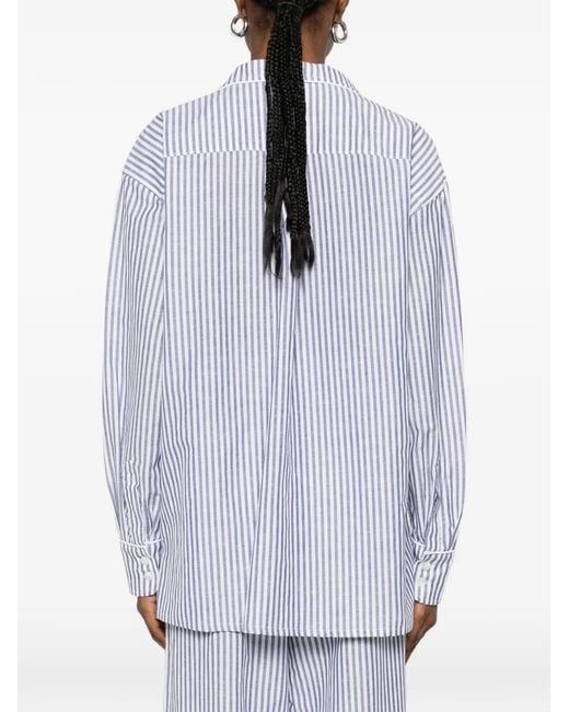 Riviera White Striped-Pattern Shirt