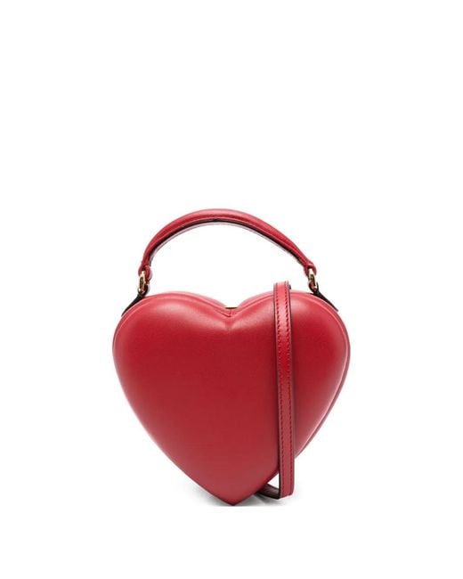 Moschino Red Heart-Shaped Quilted Tote Bag