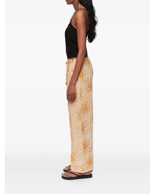 Bimba Y Lola Natural Bimba By The South Textured Cotton Jogger Trousers