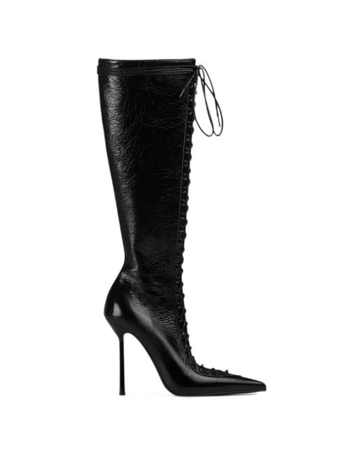Le Silla Black Colette Lace-Up Boots