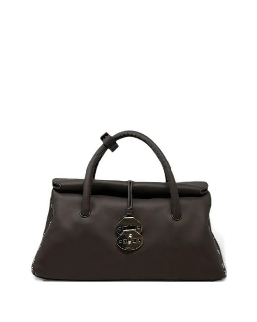 Zanellato Black Small Dotta Studded Tote Bag