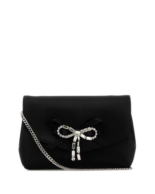 Jimmy Choo Women's Black Bow Detail Shoulder Bag