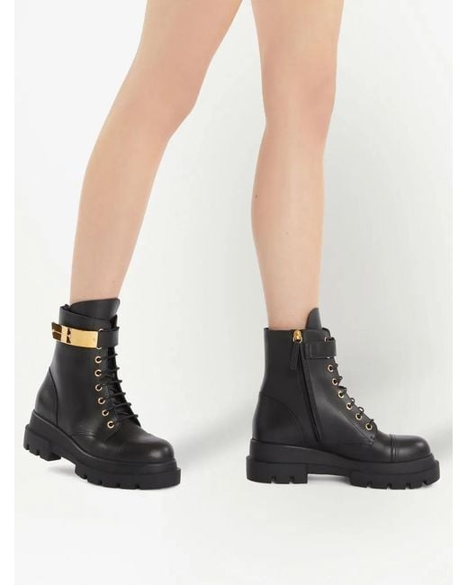 Giuseppe Zanotti Black Alexa Logo Plate Boots