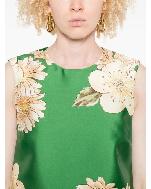 ALÉMAIS Green Sage Floral-Print Sleeveless Top