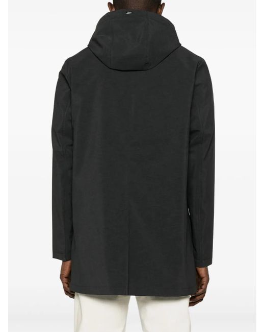 Herno Black Hooded Parka Coat for men