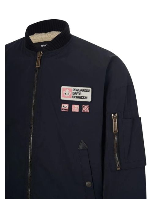 DSquared² Blue Patch Zip Jacket for men