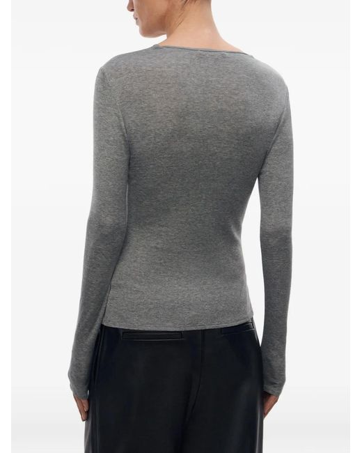 12 STOREEZ Gray Nicole Long-Sleeve T-Shirt