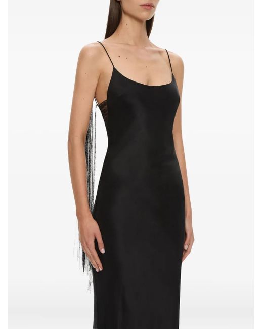 Christopher Esber Black Lattice-Lace Silk Gown