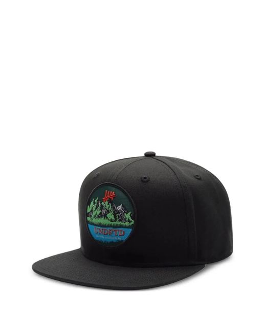 Undefeated Black Mountain-Scene Patch Snapback Cap for men