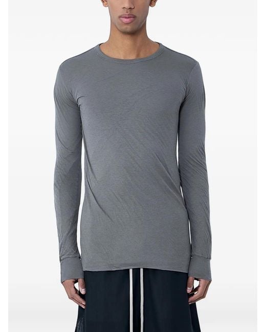 Rick Owensグレー 長袖 Tシャツ Rick Owens メンズ グレー クルーネック ロングTシャツ 【公式通販】