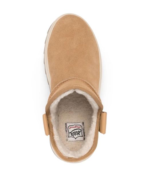 Ash Natural Suede Shearling-Lined Flatform Boots