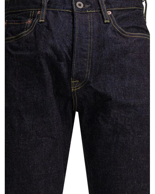 Kapital Blue Logo-Patch Jeans for men