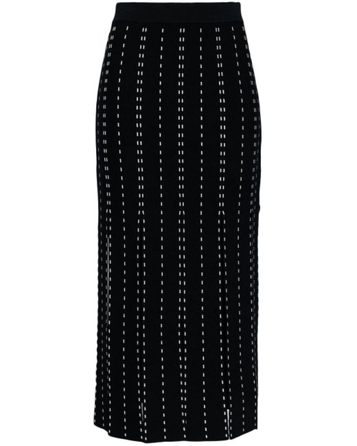 Jonathan Simkhai Black Jillie Contrast-stitching Midi Skirt