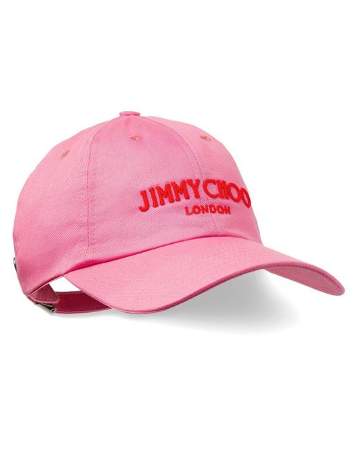 Jimmy Choo Pacifico Honkbalpet Met Geborduurd Logo in het Pink
